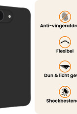 Nomfy Nomfy iPhone 16E Hoesje Siliconen Met Screenprotector Met Dichte Notch - Zwart
