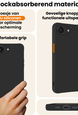 Nomfy Nomfy iPhone 16E Hoesje Siliconen Met Screenprotector Met Dichte Notch - Zwart