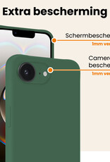 Nomfy Nomfy iPhone 16E Hoesje Siliconen Met 2x Screenprotector Met Dichte Notch - Donkergroen
