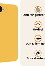 Nomfy Nomfy iPhone 16E Hoesje Siliconen Met 2x Screenprotector Met Dichte Notch - Geel
