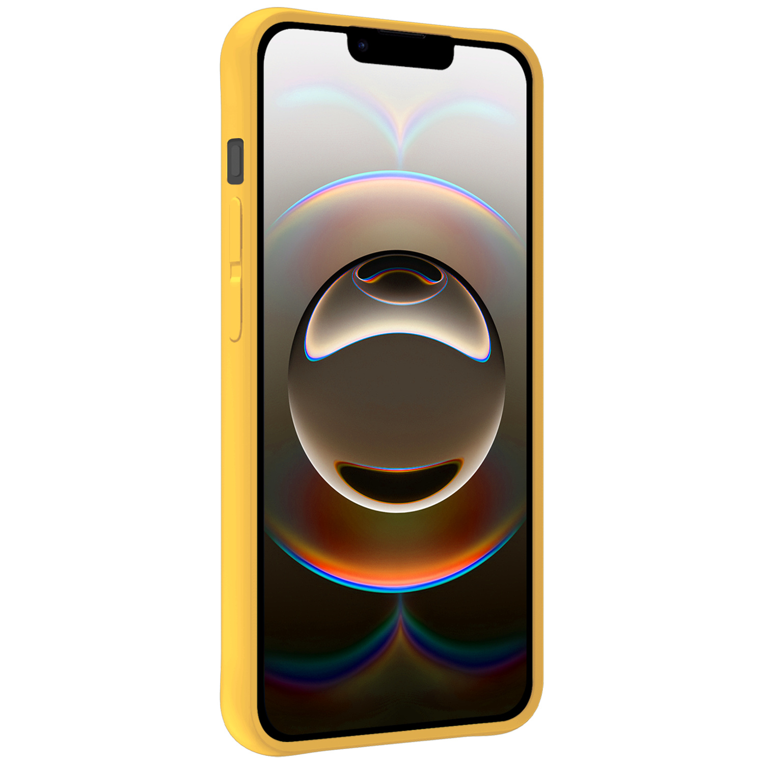 Nomfy Nomfy iPhone 16E Hoesje Siliconen Met 2x Screenprotector Met Dichte Notch - Geel