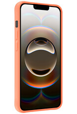 Nomfy Nomfy iPhone 16E Hoesje Siliconen Met 2x Screenprotector Met Dichte Notch - Perzik