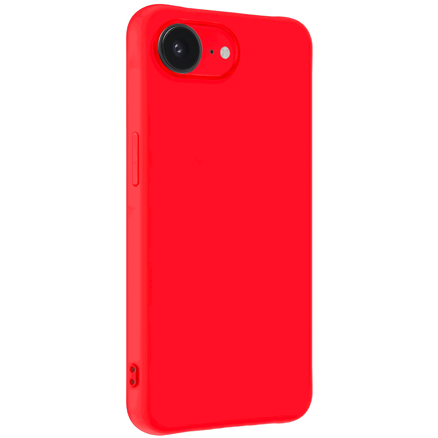 Nomfy Nomfy iPhone 16E Hoesje Siliconen Met 2x Screenprotector Met Dichte Notch - Rood