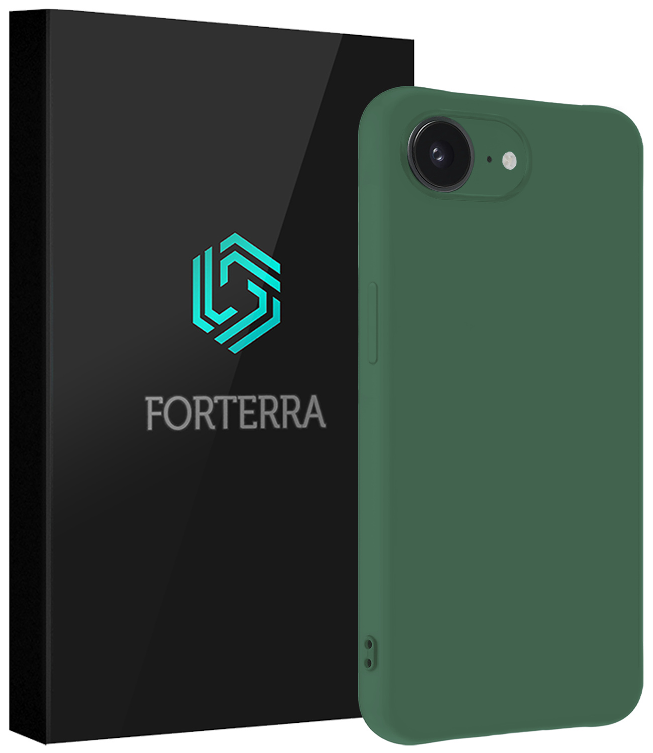 Forterra Forterra iPhone 16E Hoesje Siliconen - Donkergroen