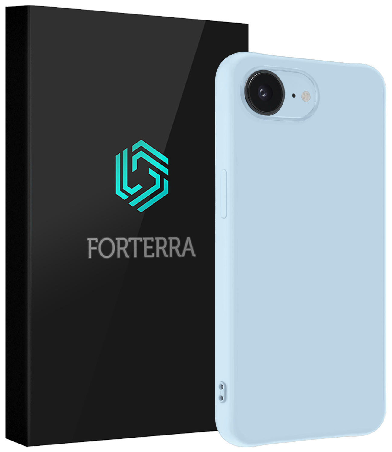 Forterra Forterra iPhone 16E Hoesje Siliconen - Lichtblauw