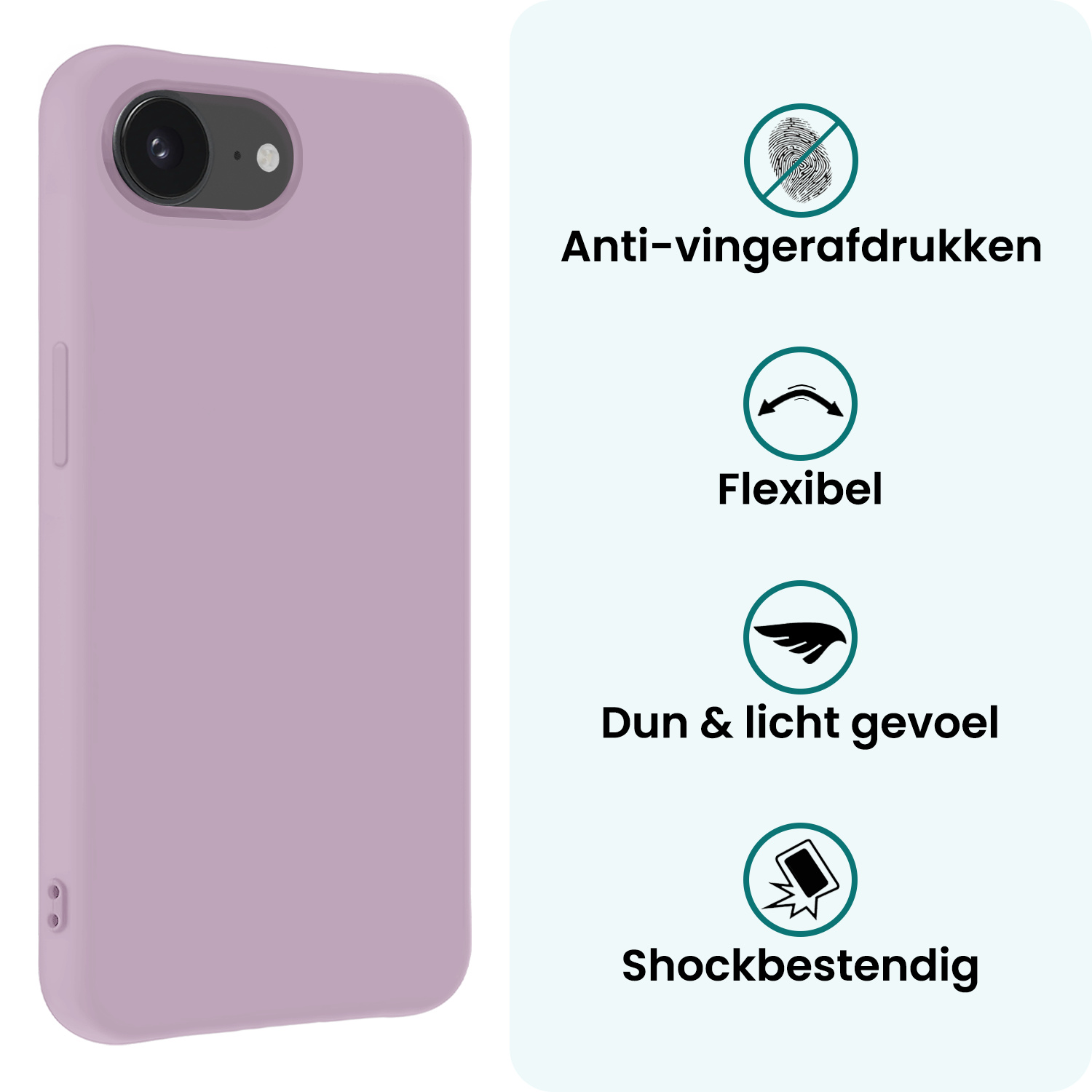 Forterra Forterra iPhone 16E Hoesje Siliconen - Lila