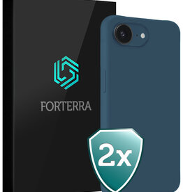 Forterra Forterra iPhone 16E Hoesje Siliconen - Donkerblauw - 2 PACK