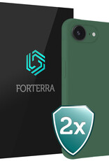 Forterra Forterra iPhone 16E Hoesje Siliconen - Donkergroen - 2 PACK