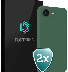 Forterra Forterra iPhone 16E Hoesje Siliconen - Donkergroen - 2 PACK