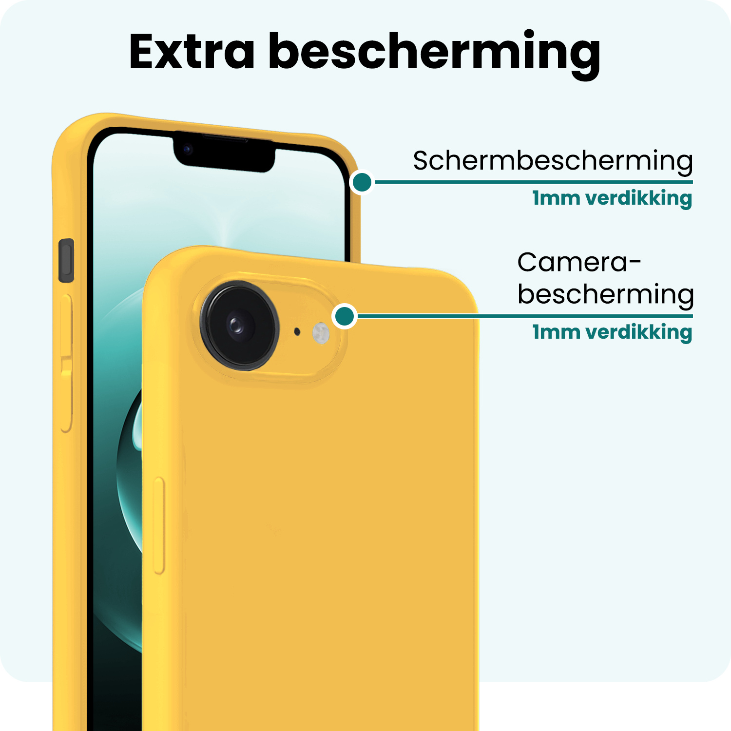 Forterra Forterra iPhone 16E Hoesje Siliconen - Geel - 2 PACK