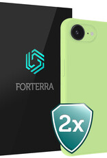 Forterra Forterra iPhone 16E Hoesje Siliconen - Groen - 2 PACK