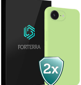 Forterra Forterra iPhone 16E Hoesje Siliconen - Groen - 2 PACK