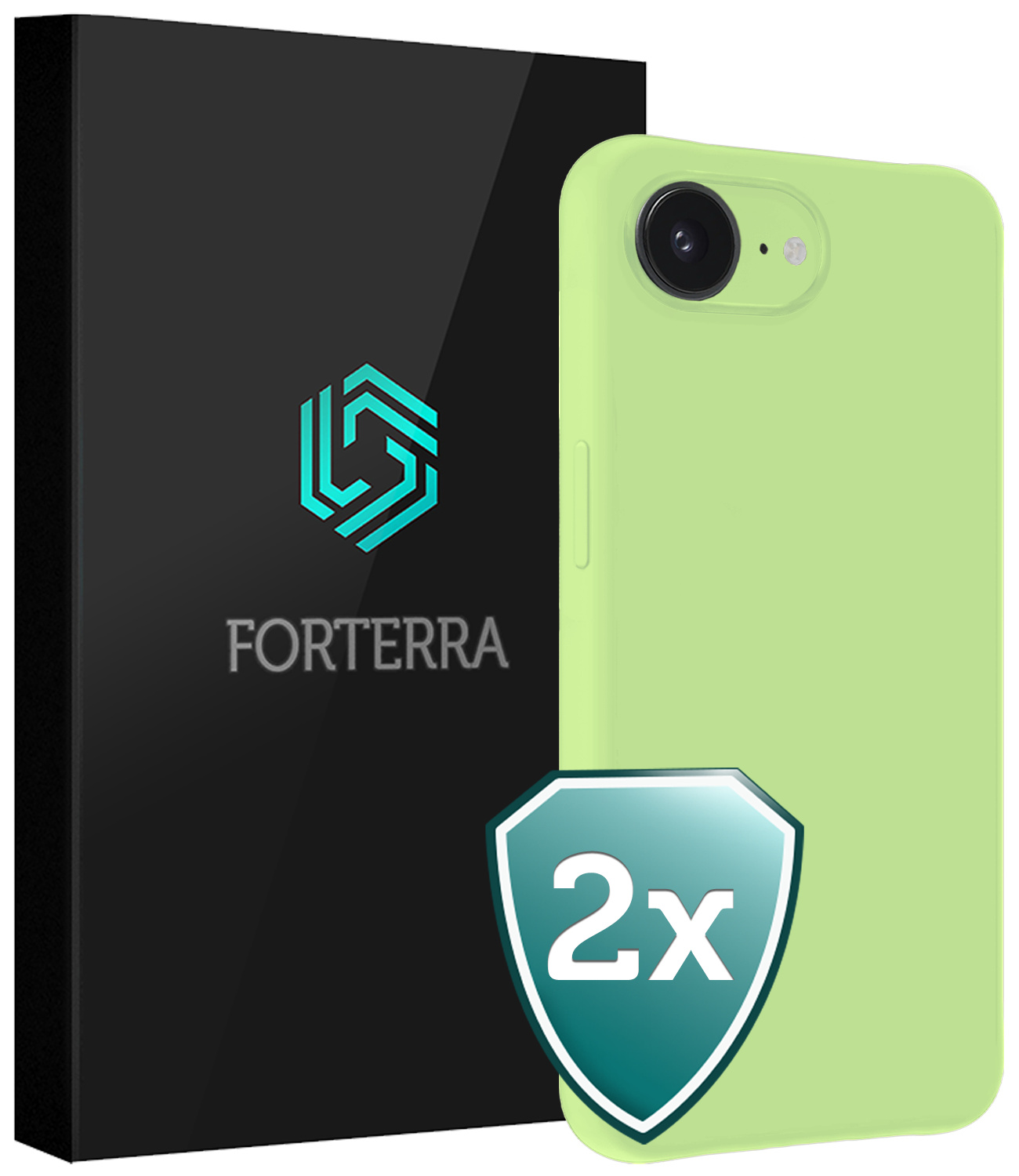 Forterra Forterra iPhone 16E Hoesje Siliconen - Groen - 2 PACK