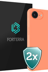 Forterra Forterra iPhone 16E Hoesje Siliconen - Perzik - 2 PACK