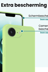 Forterra Forterra iPhone 16E Hoesje Siliconen Met Screenprotector Met Dichte Notch - Groen