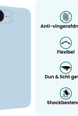 Forterra Forterra iPhone 16E Hoesje Siliconen Met Screenprotector Met Dichte Notch - Lichtblauw