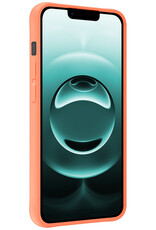 Forterra Forterra iPhone 16E Hoesje Siliconen Met Screenprotector Met Dichte Notch - Perzik