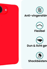 Forterra Forterra iPhone 16E Hoesje Siliconen Met Screenprotector Met Dichte Notch - Rood