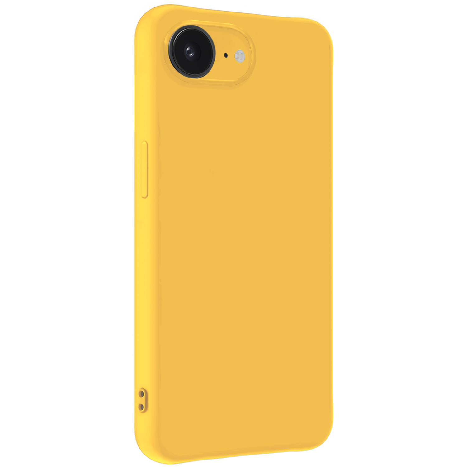 Forterra Forterra iPhone 16E Hoesje Siliconen Met 2x Screenprotector Met Dichte Notch - Geel