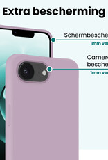 Forterra Forterra iPhone 16E Hoesje Siliconen Met 2x Screenprotector Met Dichte Notch - Lila