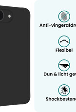 Forterra Forterra iPhone 16E Hoesje Siliconen Met 2x Screenprotector Met Dichte Notch - Zwart