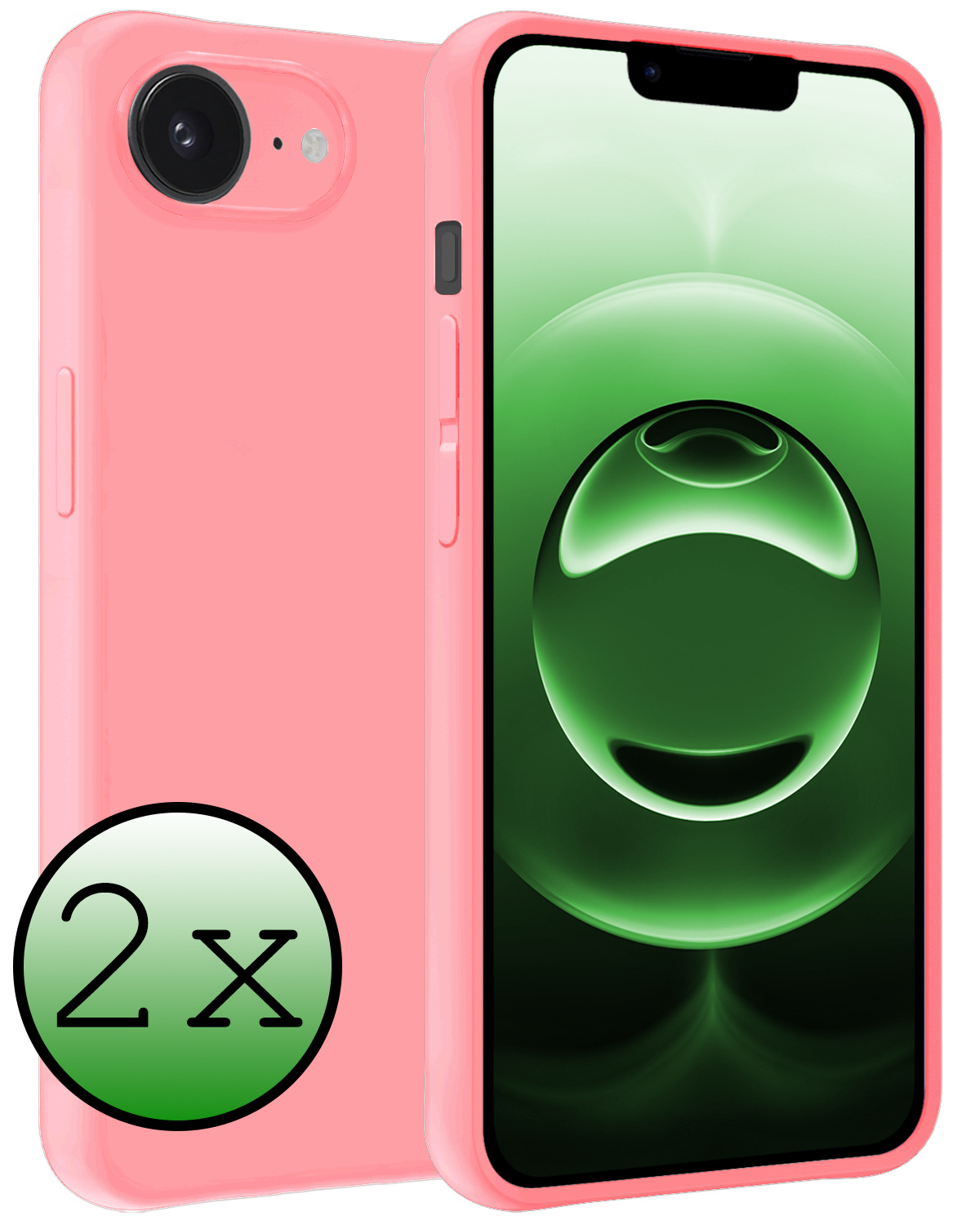 BASEY. BASEY. iPhone 16E Hoesje Siliconen - Lichtroze - 2 PACK