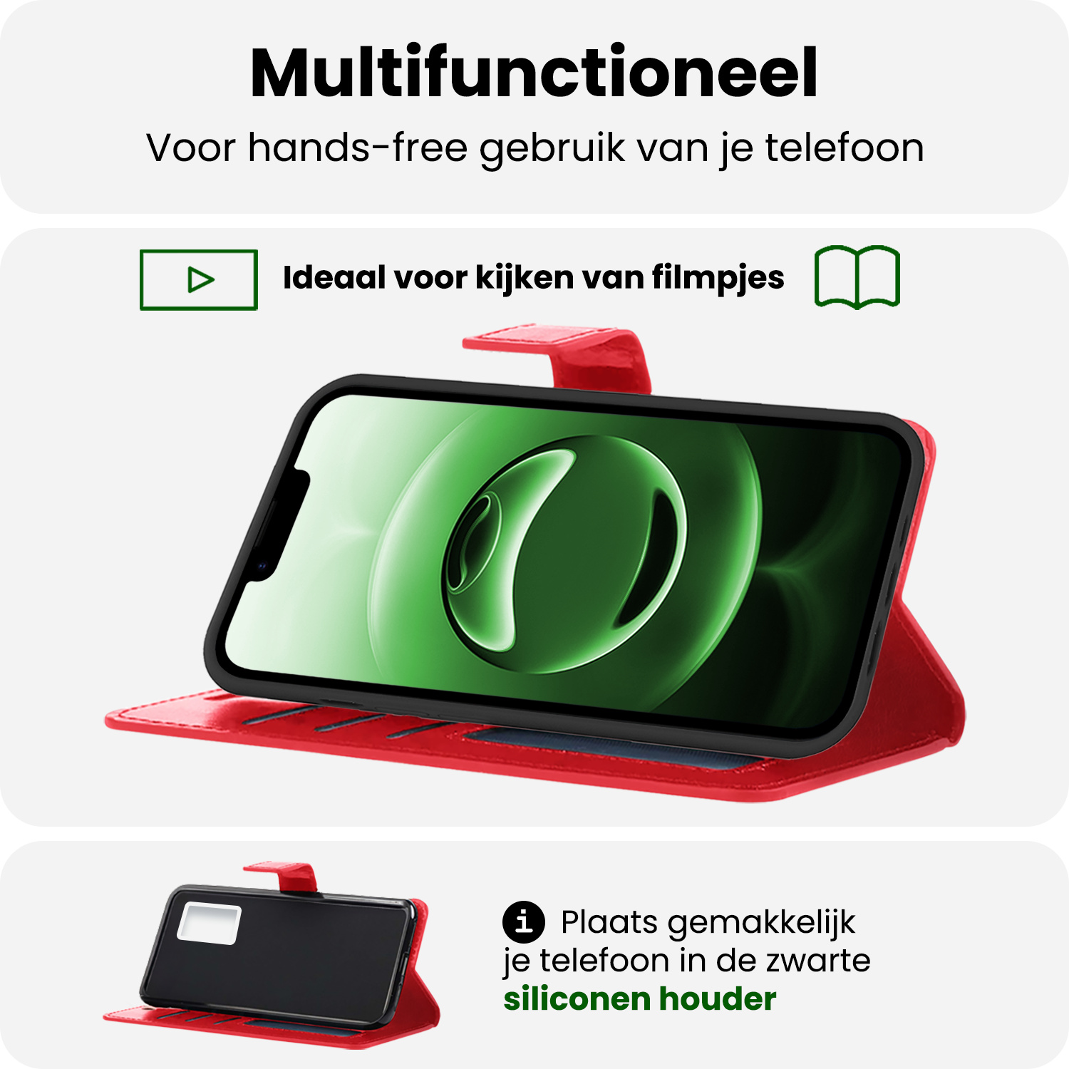 BASEY. BASEY. iPhone 16E Hoesje Bookcase - Rood