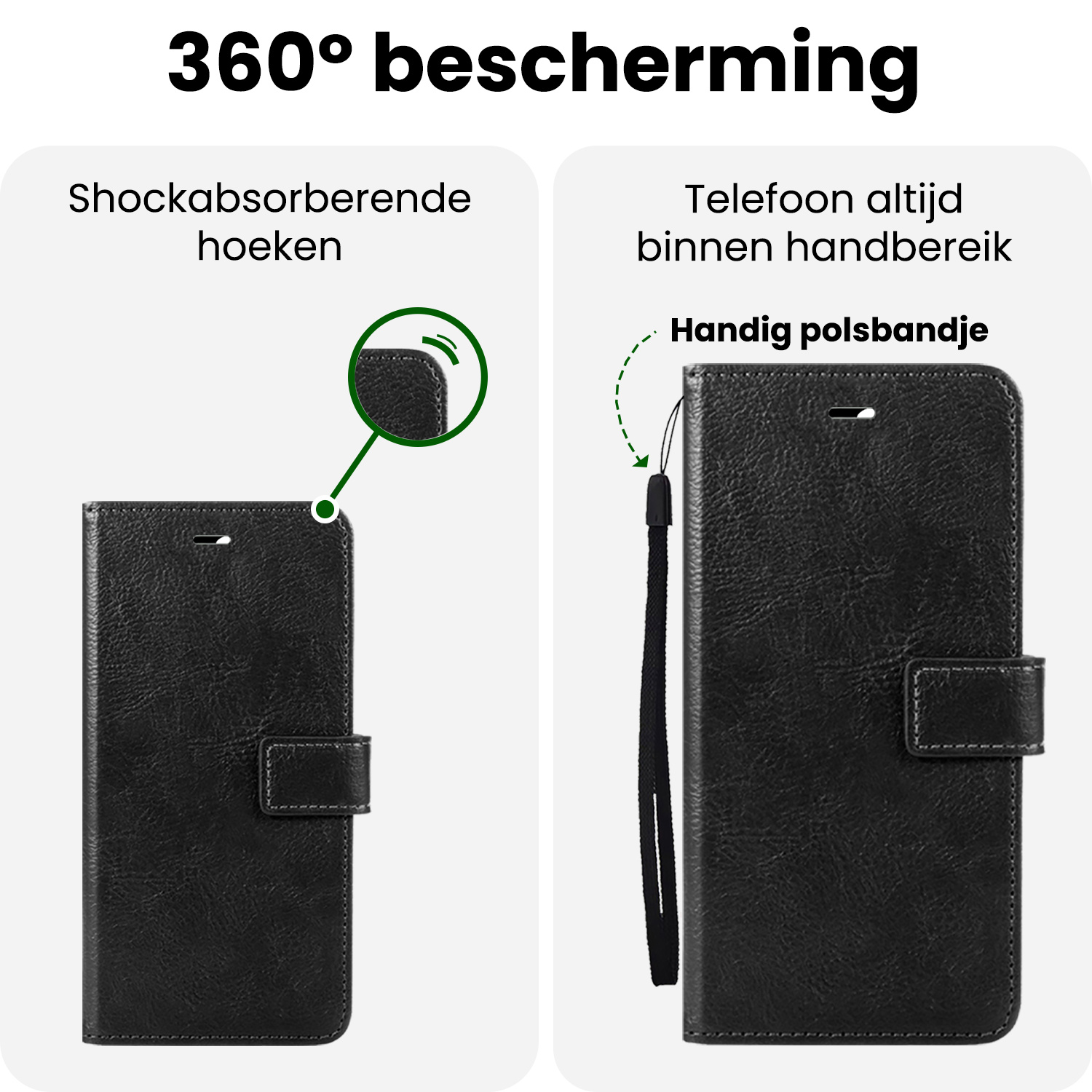BASEY. BASEY. iPhone 16E Hoesje Bookcase - Zwart