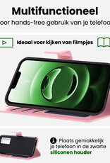 BASEY. BASEY. iPhone 16E Hoesje Bookcase Met Screenprotector - Lichtroze