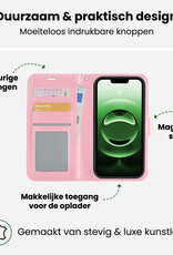 BASEY. BASEY. iPhone 16E Hoesje Bookcase Met Screenprotector - Lichtroze