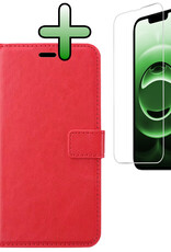 BASEY. BASEY. iPhone 16E Hoesje Bookcase Met Screenprotector - Rood