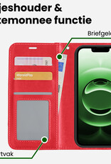BASEY. BASEY. iPhone 16E Hoesje Bookcase Met Screenprotector - Rood