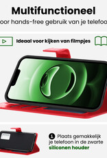 BASEY. BASEY. iPhone 16E Hoesje Bookcase Met Screenprotector - Rood