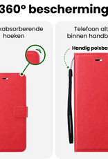 BASEY. BASEY. iPhone 16E Hoesje Bookcase Met Screenprotector - Rood