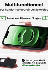 BASEY. BASEY. iPhone 16E Hoesje Bookcase Met Screenprotector - Rose Goud