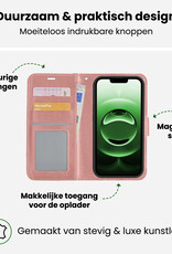 BASEY. BASEY. iPhone 16E Hoesje Bookcase Met Screenprotector - Rose Goud