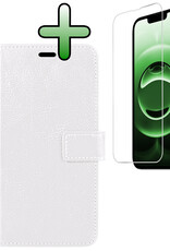 BASEY. BASEY. iPhone 16E Hoesje Bookcase Met Screenprotector - Wit