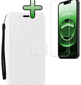 BASEY. BASEY. iPhone 16E Hoesje Bookcase Met Screenprotector - Wit
