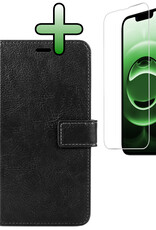 BASEY. BASEY. iPhone 16E Hoesje Bookcase Met Screenprotector - Zwart