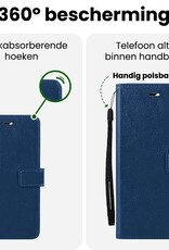 BASEY. BASEY. iPhone 16E Hoesje Bookcase Met 2x Screenprotector - Donkerblauw