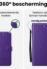 BASEY. BASEY. iPhone 16E Hoesje Bookcase Met 2x Screenprotector - Paars