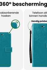 BASEY. BASEY. iPhone 16E Hoesje Bookcase Met 2x Screenprotector - Turquoise