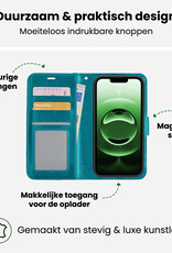 BASEY. BASEY. iPhone 16E Hoesje Bookcase Met 2x Screenprotector - Turquoise