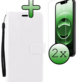 BASEY. BASEY. iPhone 16E Hoesje Bookcase Met 2x Screenprotector - Wit
