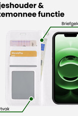 BASEY. BASEY. iPhone 16E Hoesje Bookcase Met 2x Screenprotector - Wit