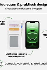 BASEY. BASEY. iPhone 16E Hoesje Bookcase Met 2x Screenprotector - Wit