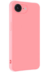 NoXx NoXx iPhone 16E Hoesje Siliconen Met Screenprotector Met Dichte Notch - Lichtroze