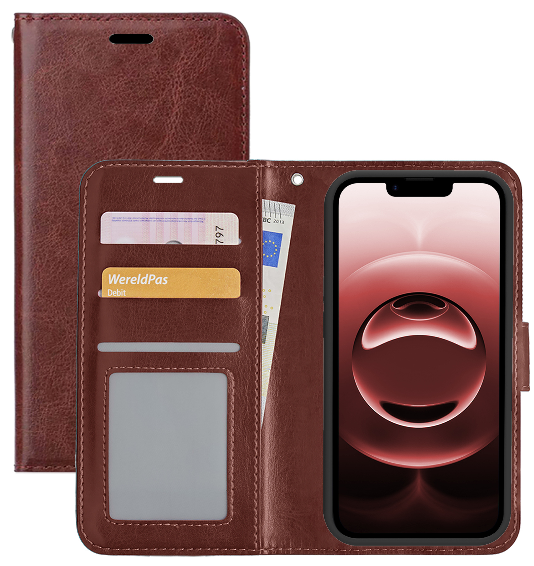 NoXx NoXx iPhone 16E Hoesje Bookcase - Bruin