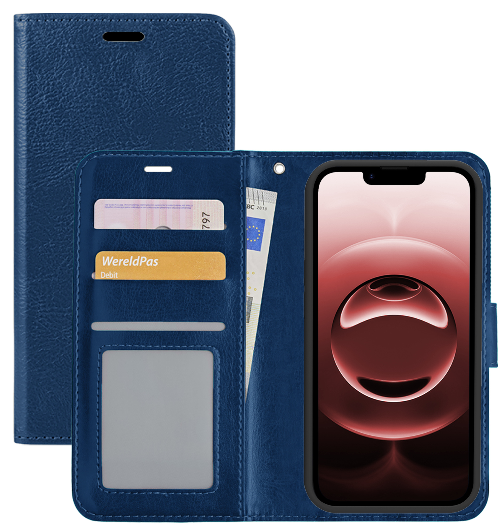 NoXx NoXx iPhone 16E Hoesje Bookcase - Donkerblauw