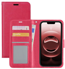 NoXx NoXx iPhone 16E Hoesje Bookcase - Donkerroze